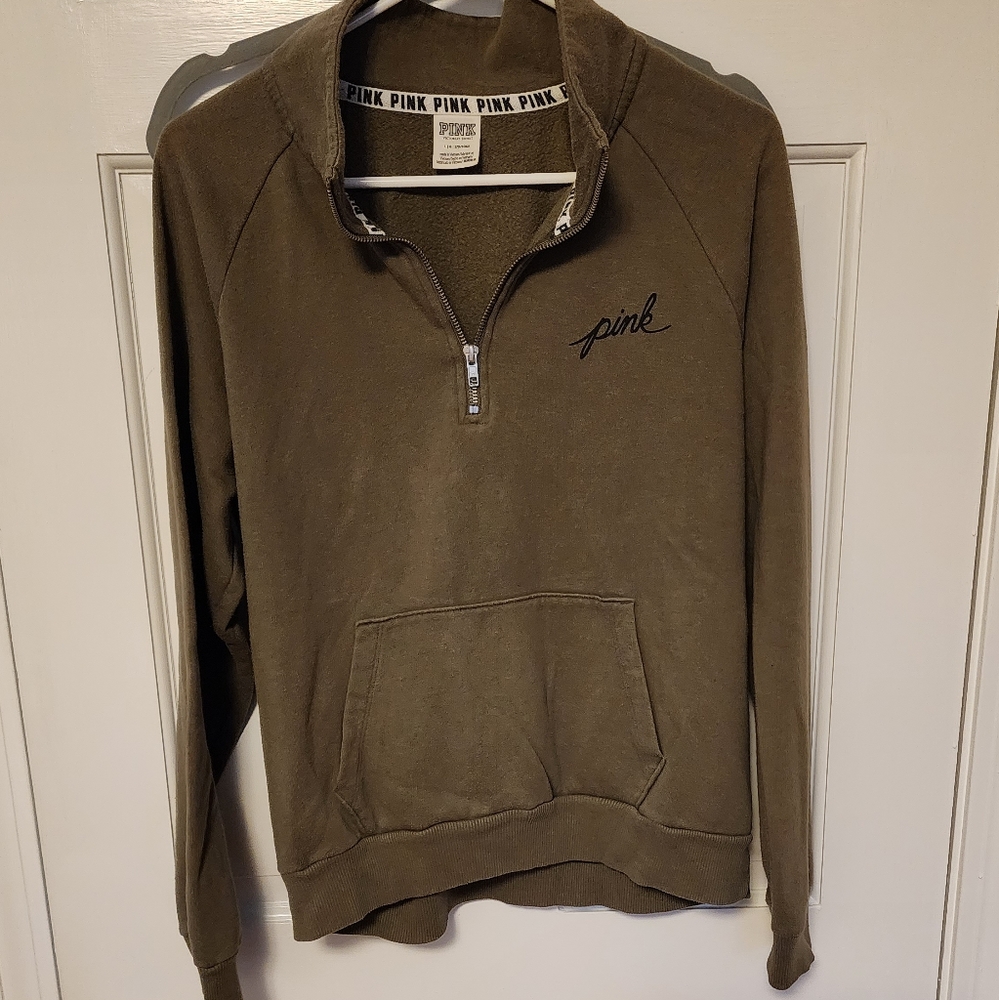 PINK 1/4 zip sweatshirt